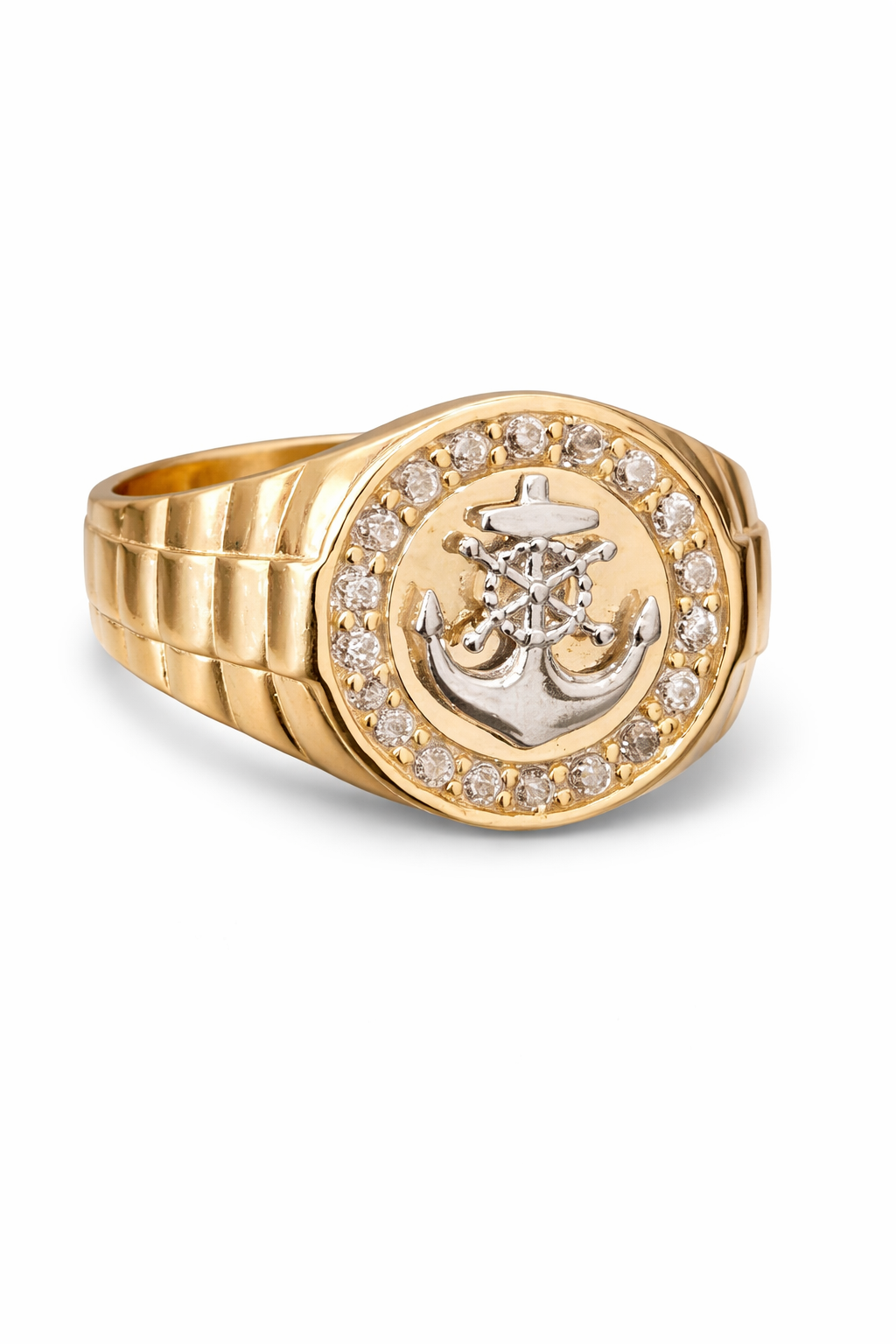 10KT ANCHOR RING  Size 10 Weigth 2.8GR