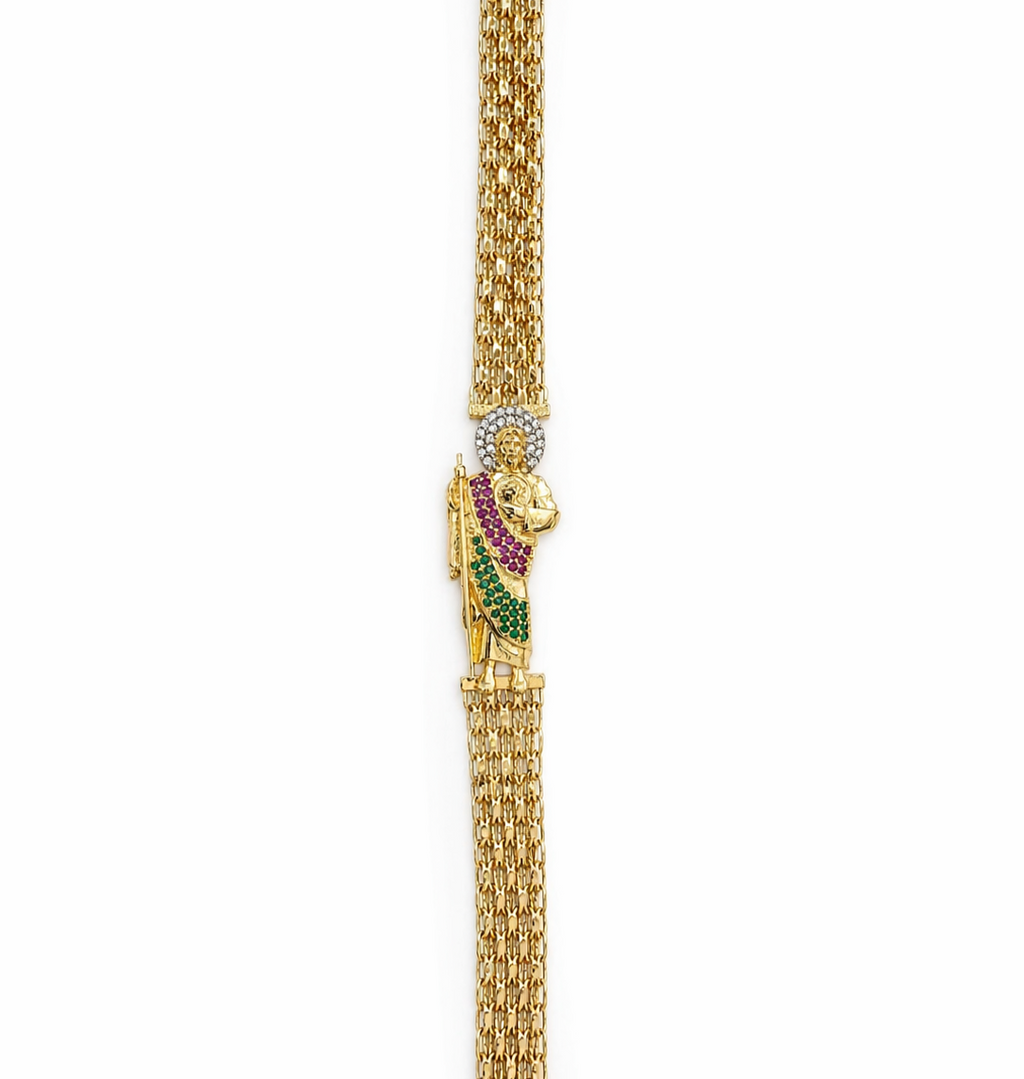 10KT BISMARK SAN JUDAS BRACELET Size 7INCH  Weigth 9.9GR