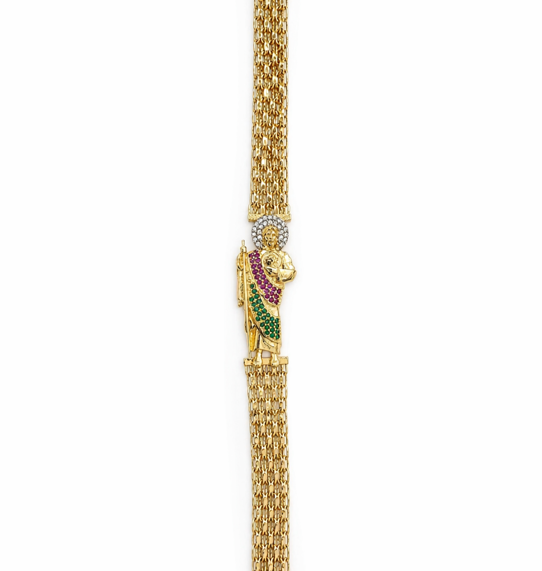 10KT BISMARK SAN JUDAS BRACELET Size 7INCH  Weigth 9.9GR