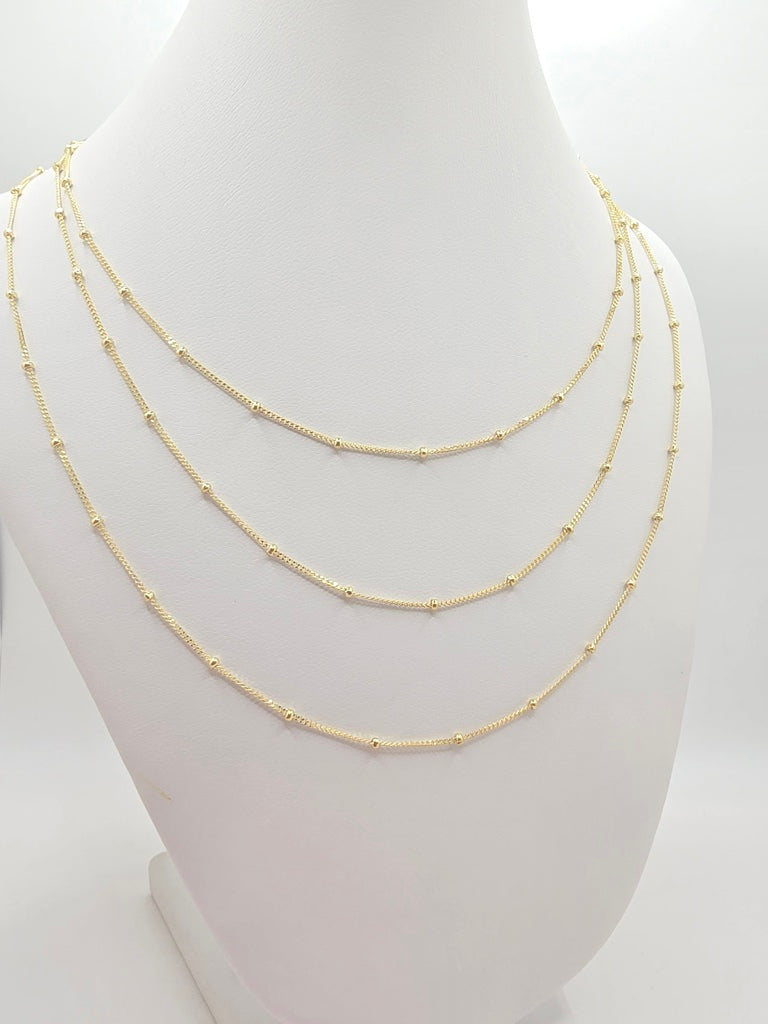 10KT BEAD CHAIN Size 18INCH Weight 2GR