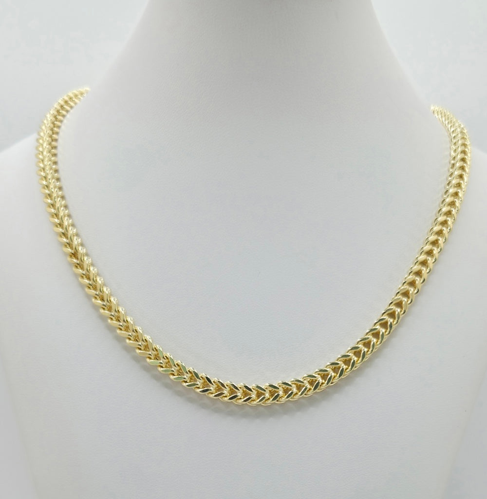 10KT HOLLOW FRANCO CHAIN Size 26INCH 3MM Weight 8.6GR