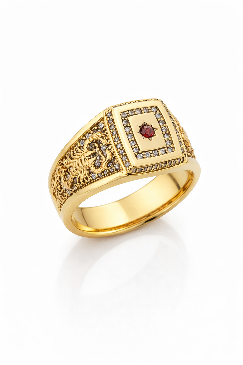 14KT EXOTIC SCORPIONS DETAILS RING Size 11 Weigth 7.8GR