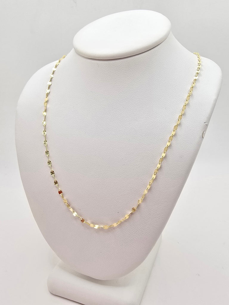 10KT GLITTER CHAIN Size 16INCH 2MM Weight 0.7GR