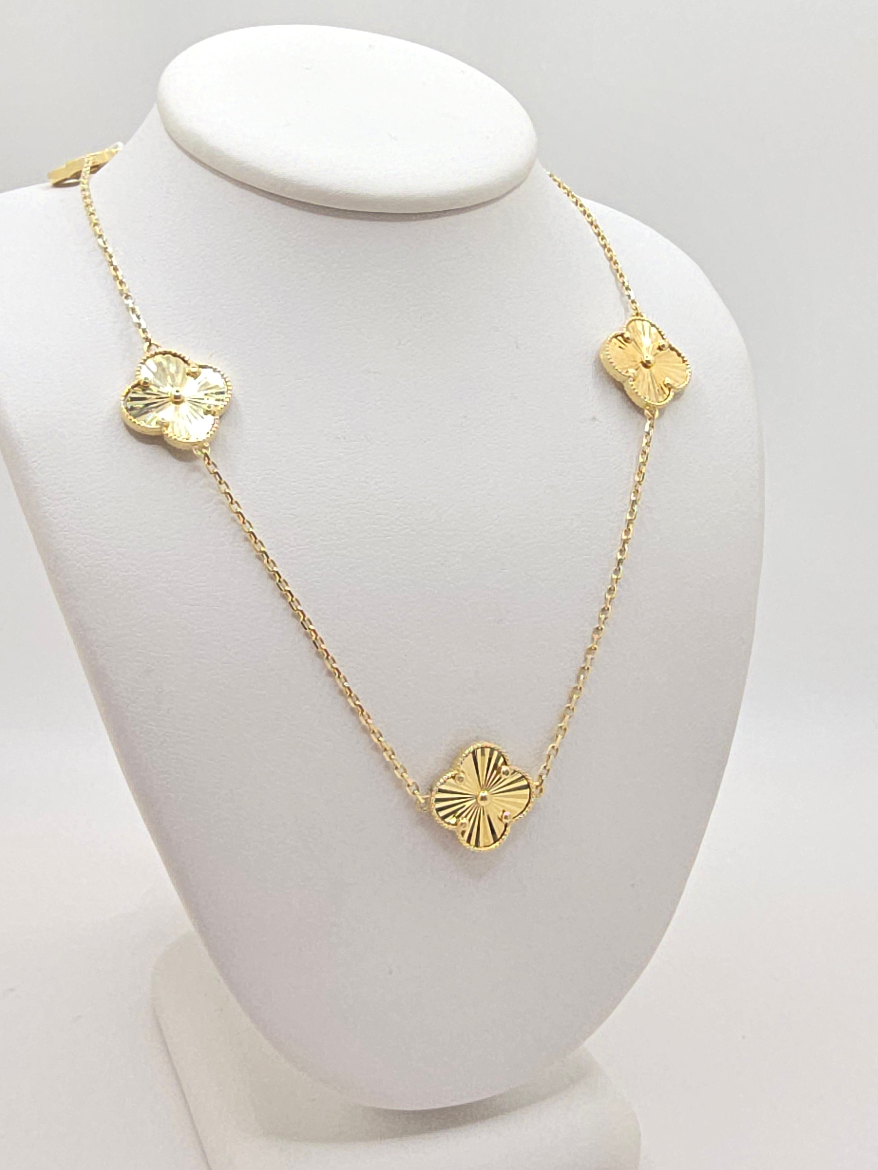 10KT FLOWER CHAIN Size 16INCH Weigth 6.7GR