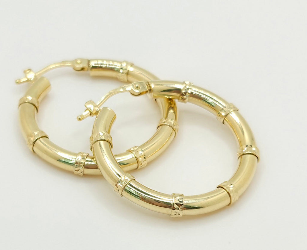 10KT DELICATE MARINER STYLE HOOPS EARRINGS Weight 2.6GR