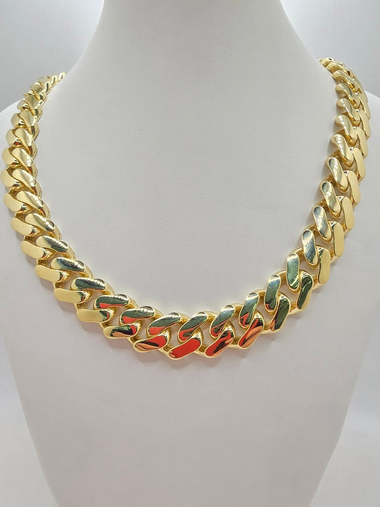 10KT CERTIFIED MONACO CHAIN CZ CLOSURE  Size 13.5MM 22INCH Weight 43.2GR