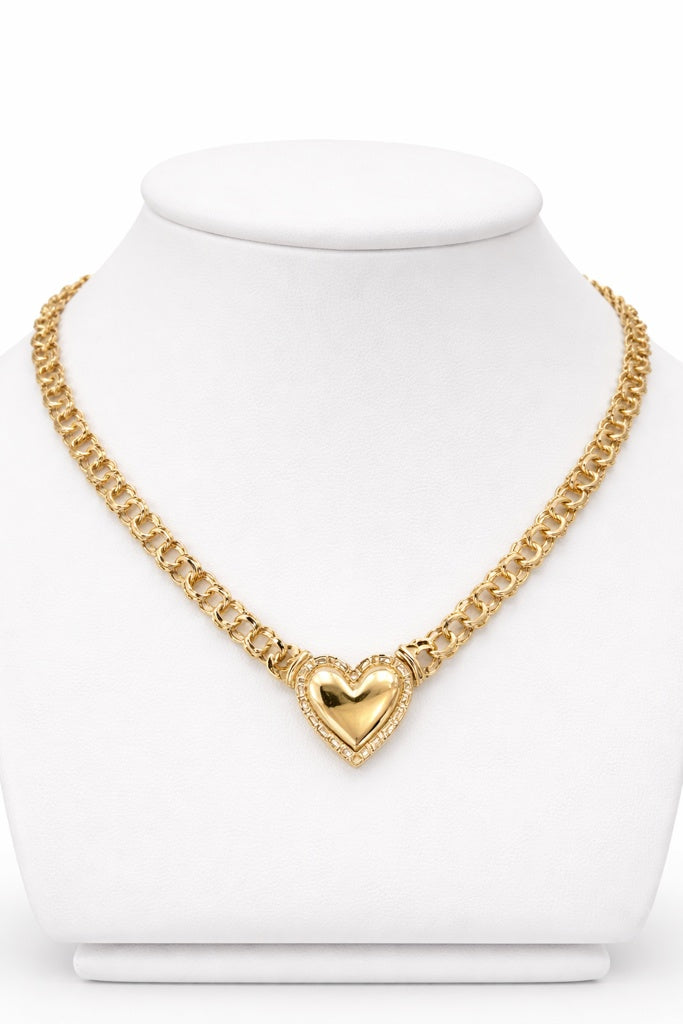 10KT HEART CHINO LINK CHAIN Size 20 INCH 6MM Weigth 13.2