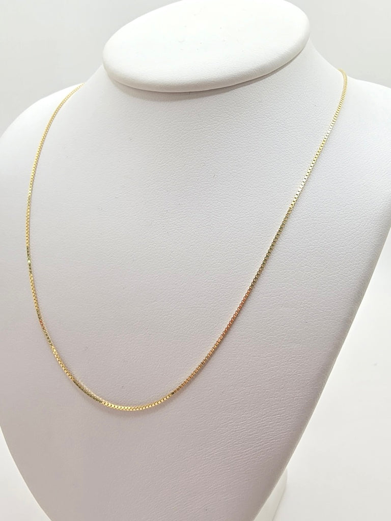 10KT BOX LINK CHAIN Size 16INCH 1MM Weight 1.1GR