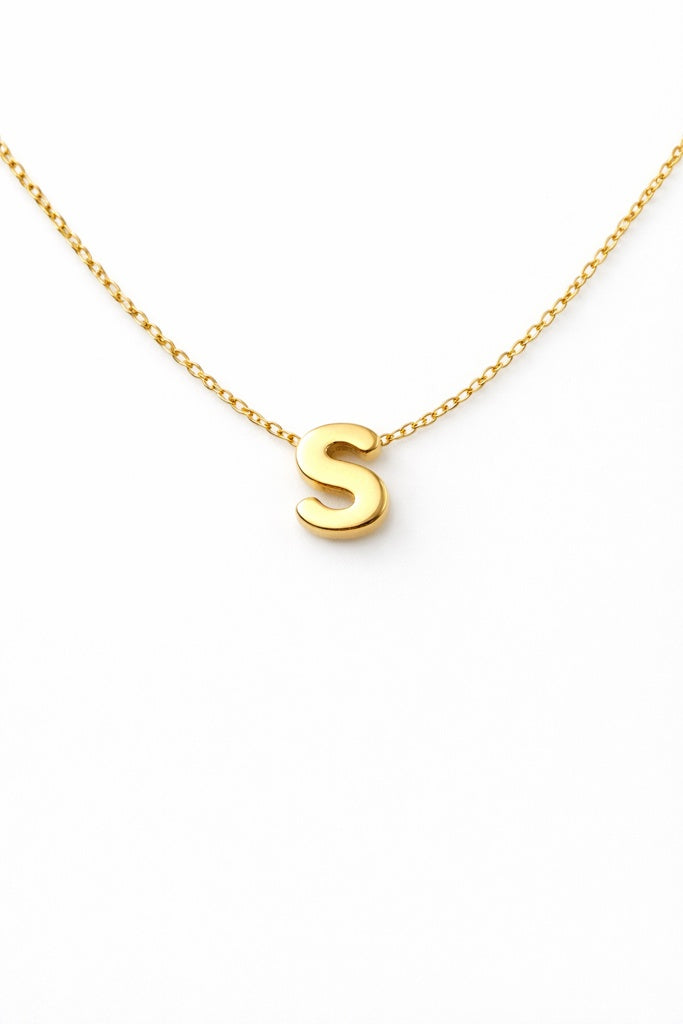 10KT CHAIN WITH LETTER "S" PENDANT Size 18 Weigth 1.40GRS