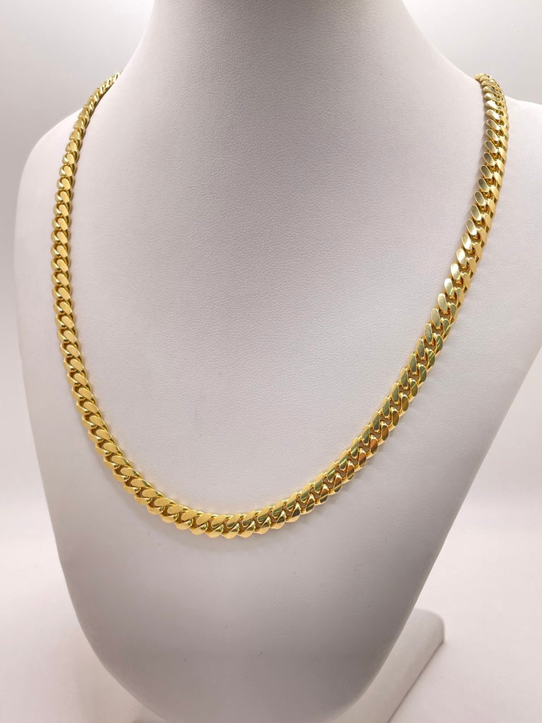 14KT SOLID MIAMI CUBAN CHAIN Size 24INCH 6MM Weight 66GR