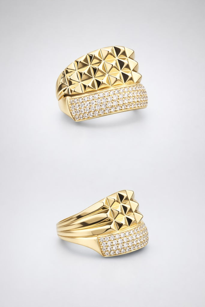 10KT MODERN RING Size 8 Weigth 3.9GR