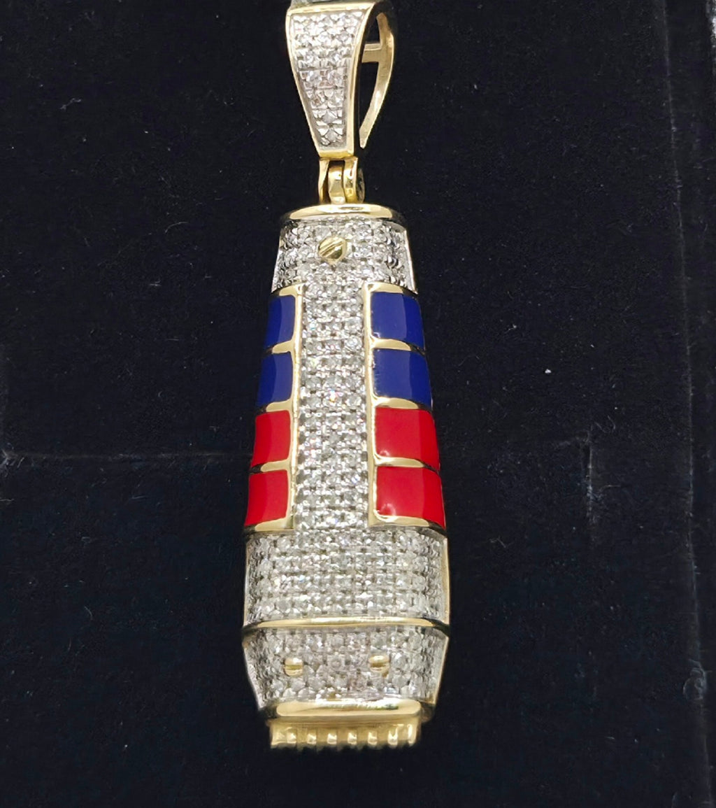 10KT NATURAL DIAMOND HAIR CLIPPER PENDANT