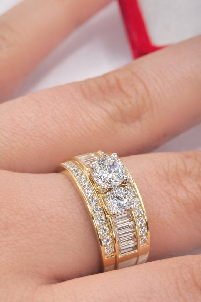 10KT EXTRA SMALL ROUND ELEGANT PROMISE RING Size 8 & 9 Weight 3.9GR