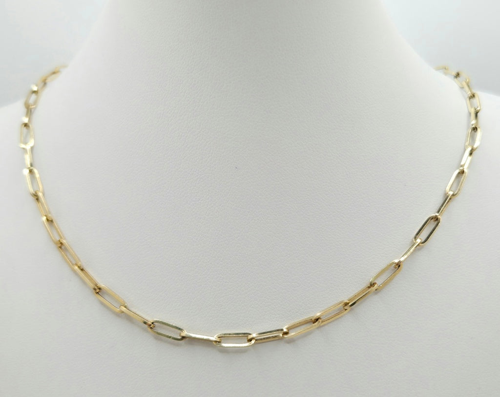 10KT PAPER CLIP CHAIN Size 18INCH 3MM Weight 2.2GR