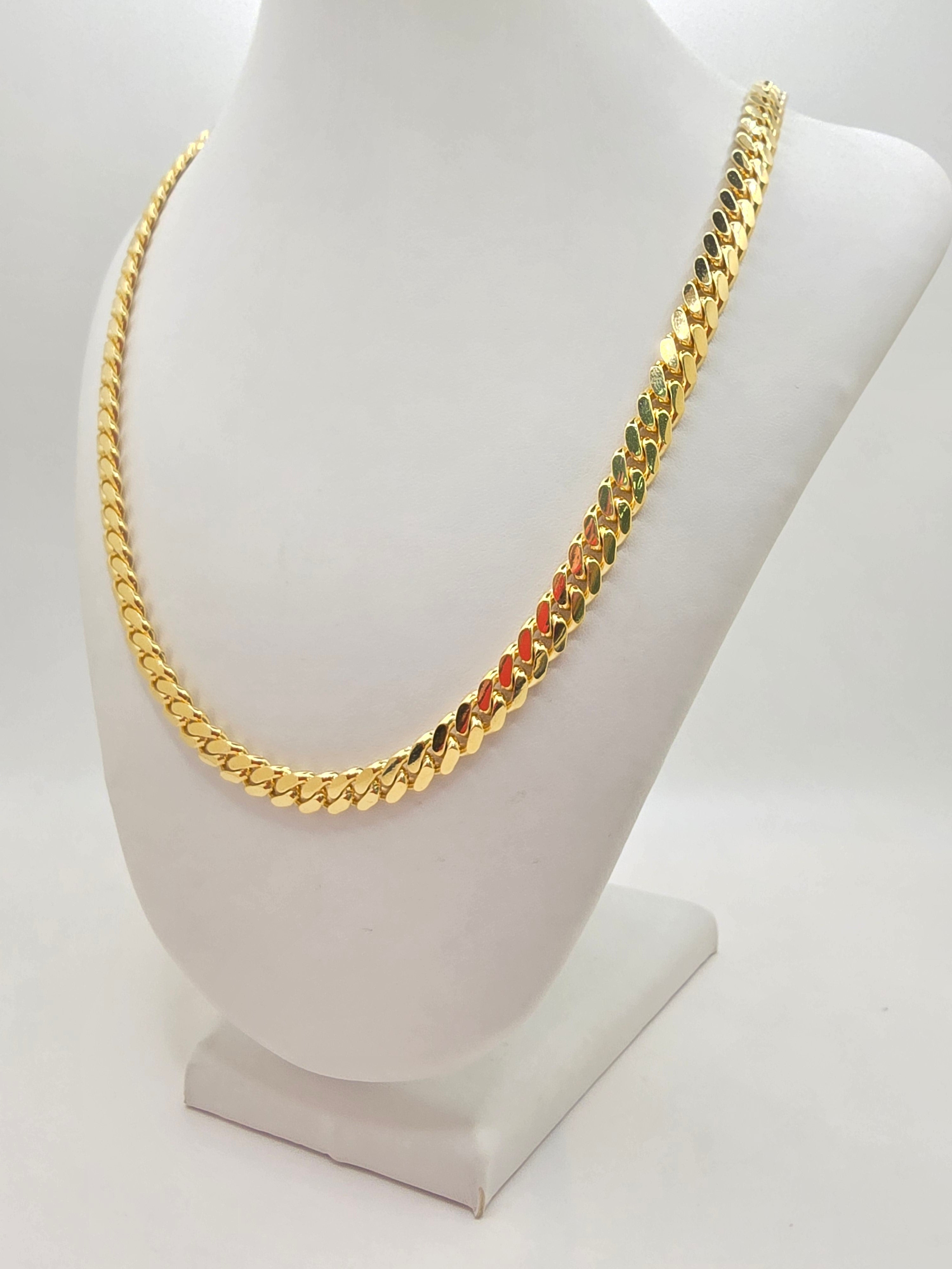 10KT SOLID MIAMI CUBAN CHAIN Size 22INCH 7MM Weight 70.1GR