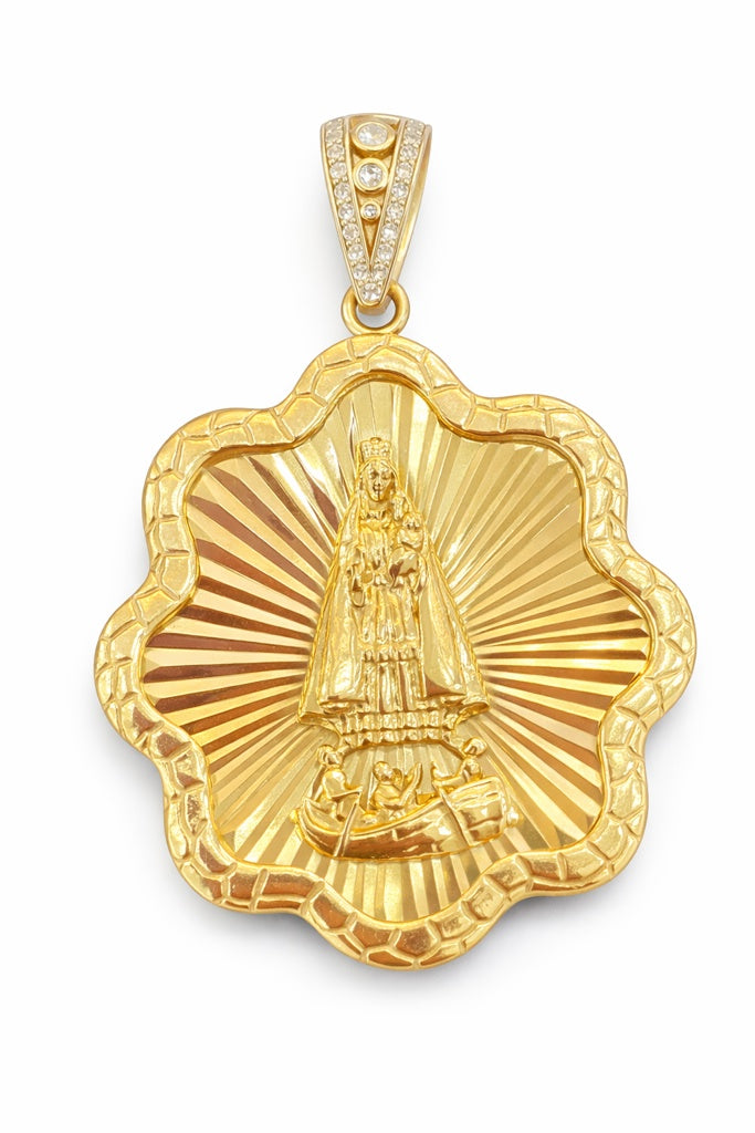 10KT MEDIUM FLOWER CARIDAD PENDANT Weight 6.7GR