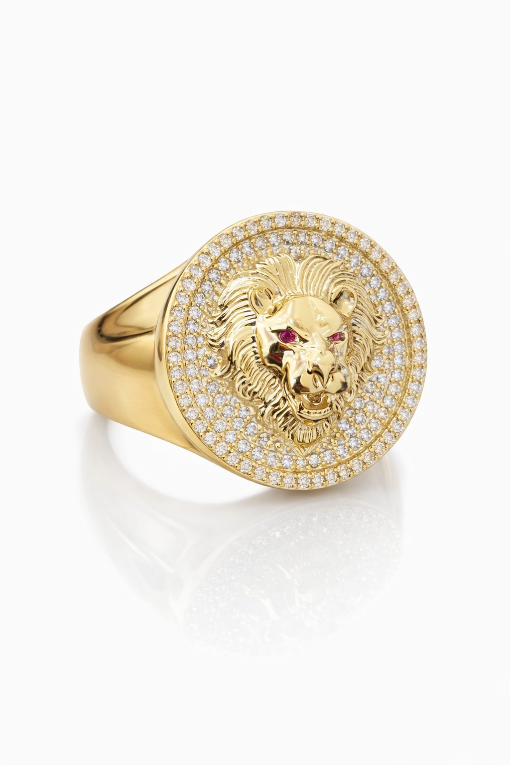 10KT CZ LION RING  Size 11 Weigth 12.5GR