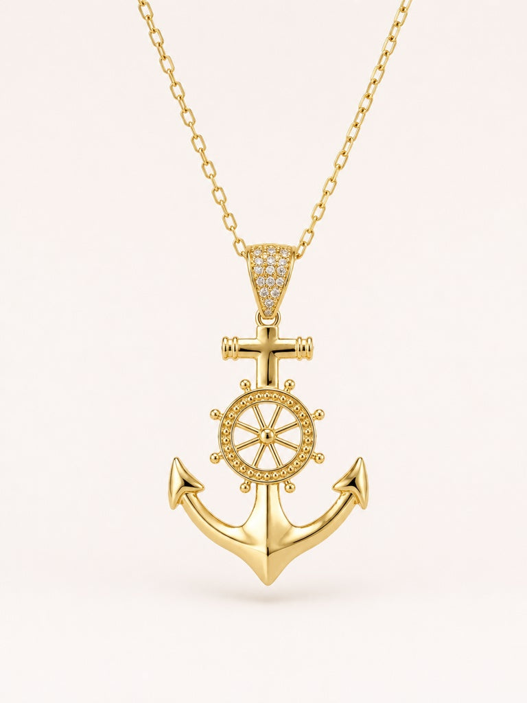 10KT ANCHOR PENDANT Size