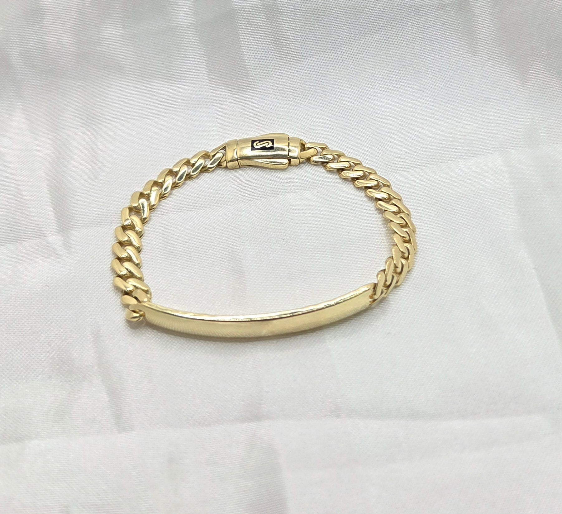 10KT CERTIFIED BABY ID PLAIN MONACO BRACELET Size 5MM 6INCH Weight 4.2GR