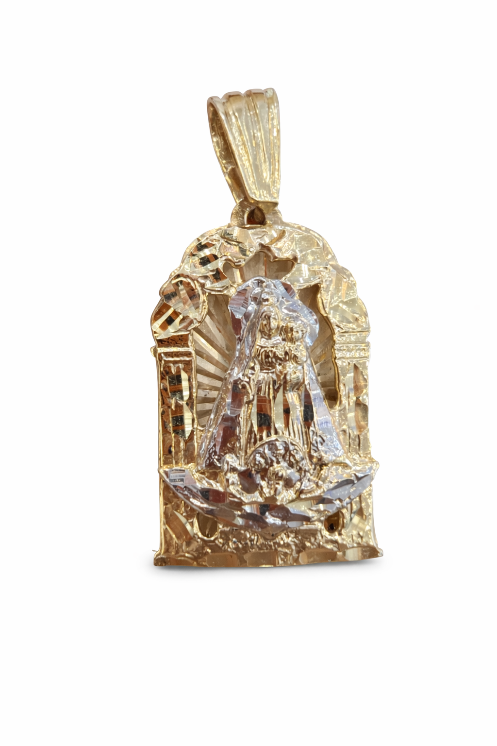 14KT SPECIAL OFFER SOLID HOUSE STYLE CARIDAD PENDANT Size MEDIUM Weigth 16.1GR