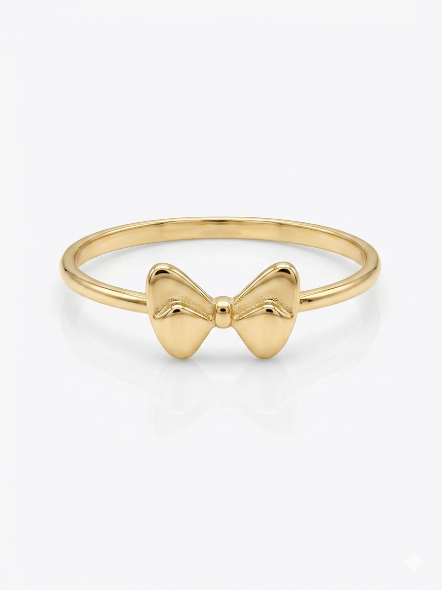 14KT DELICATE RING WITH A BOW SIZE 7 Weight 1GR