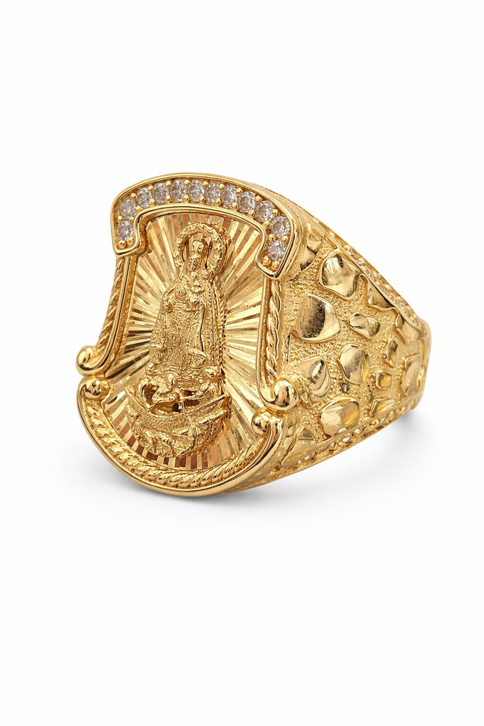 10KT NUGGETS DESIGN CARIDAD RING Size 12 Weigth 6.2GR