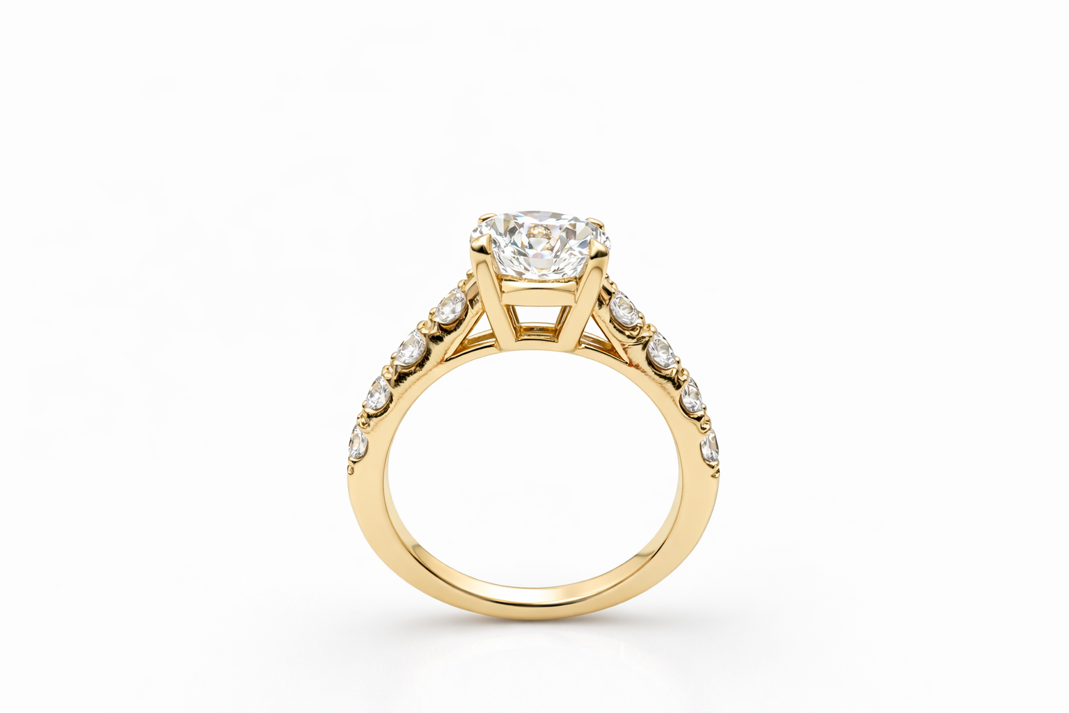14KT ELEGANT ROUND LAB DIAMOND WOMAN'S RING Size 5.5 Weigth
