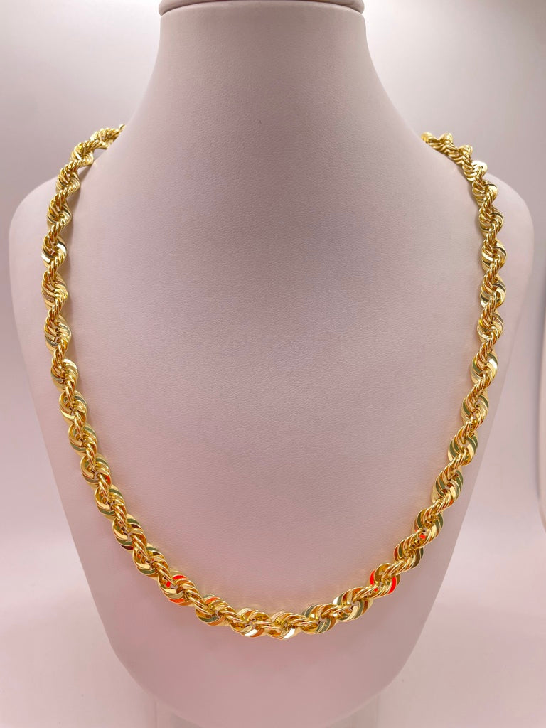 10KT ROPE STYLE CHAIN 6.5MM 20INCH