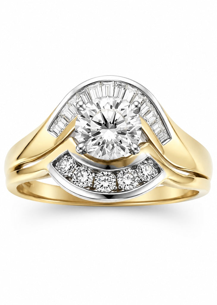 14KT ENGAGMENT RING 1CT NATURAL DIAMOND MAIN STONE
