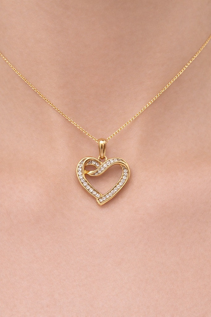 10KT DIAMOND HEART SILHOUETTE PENDANT Weigth 1.1GR