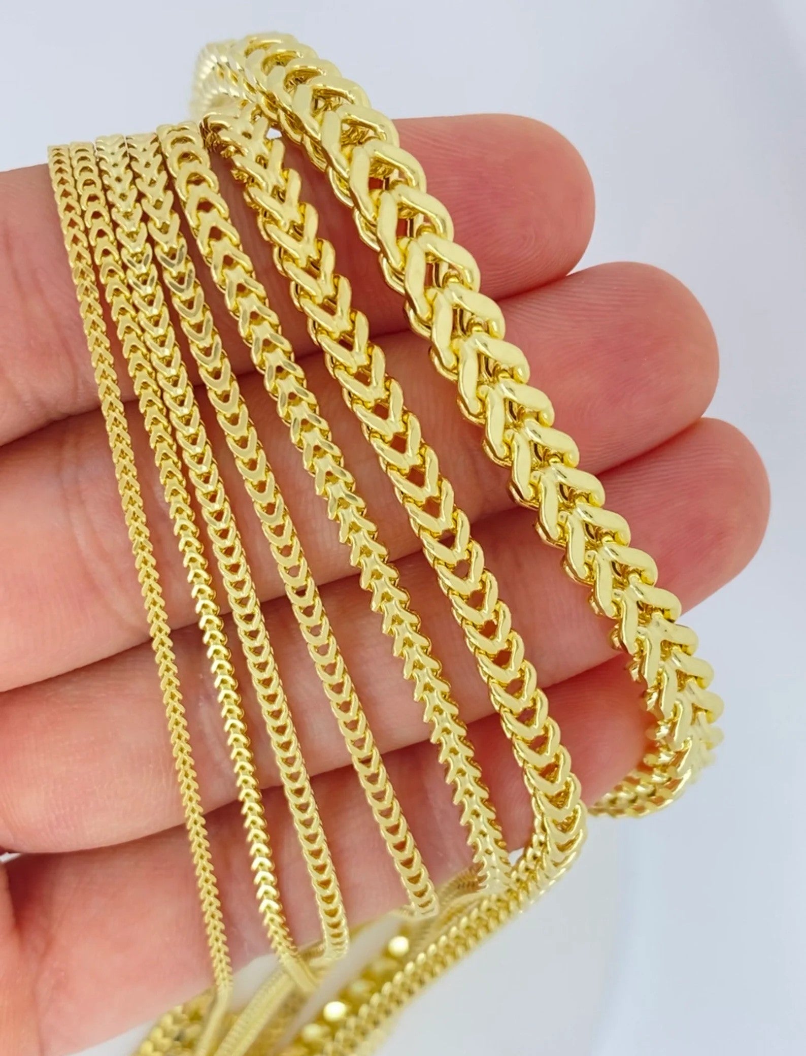 10KT HOLLOW FRANCO CHAIN Size 26INCH 7MM Weigth 85.9GR