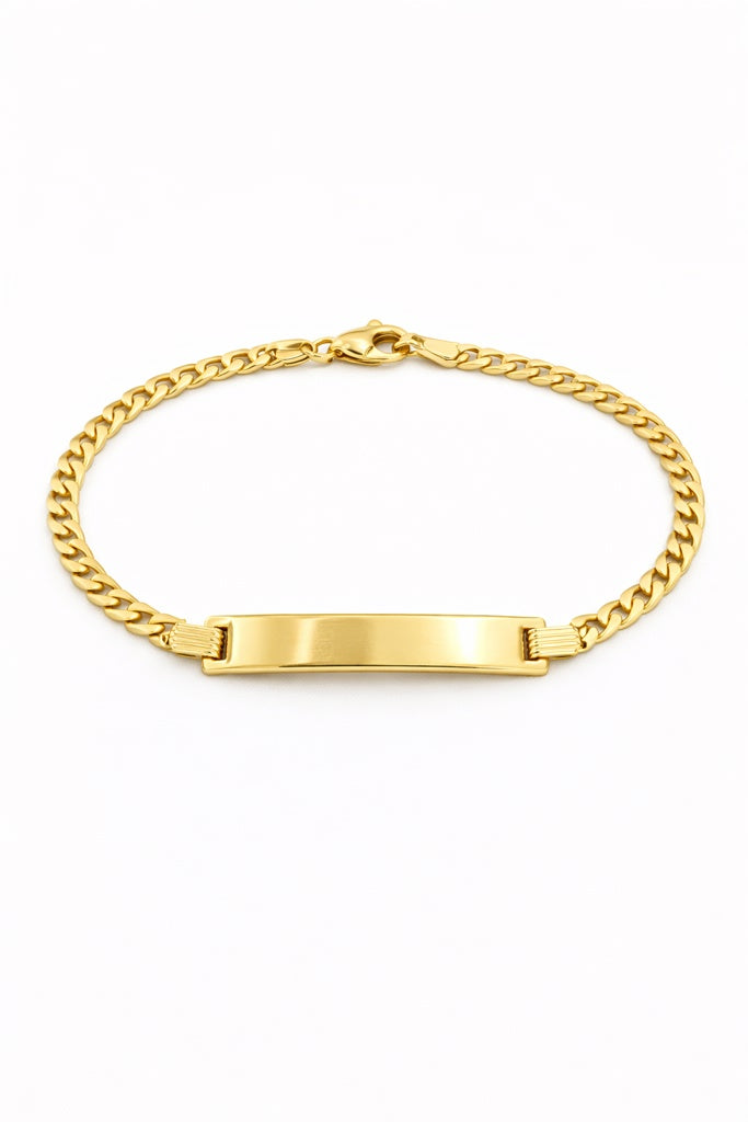 10KT SEMISOLID MIAMI CUBAN BABY ID BRACELET Size 6INCH 2.5MM Weigth 2GR