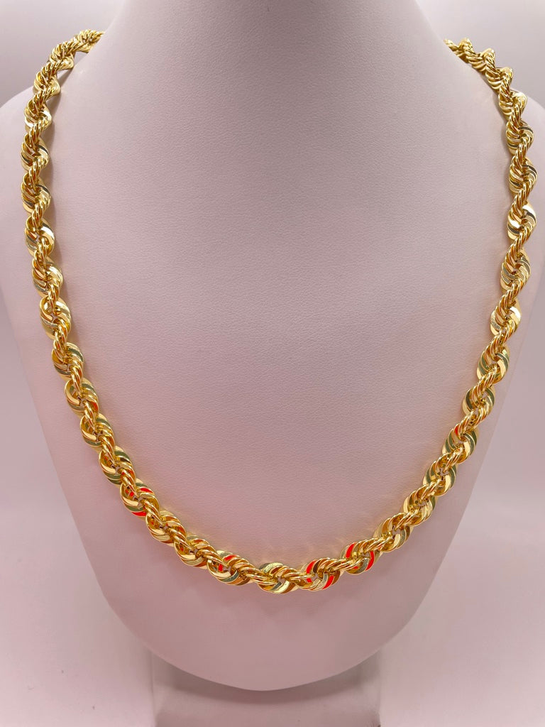 10KT ROPE STYLE CHAIN 6.5MM 26INCH