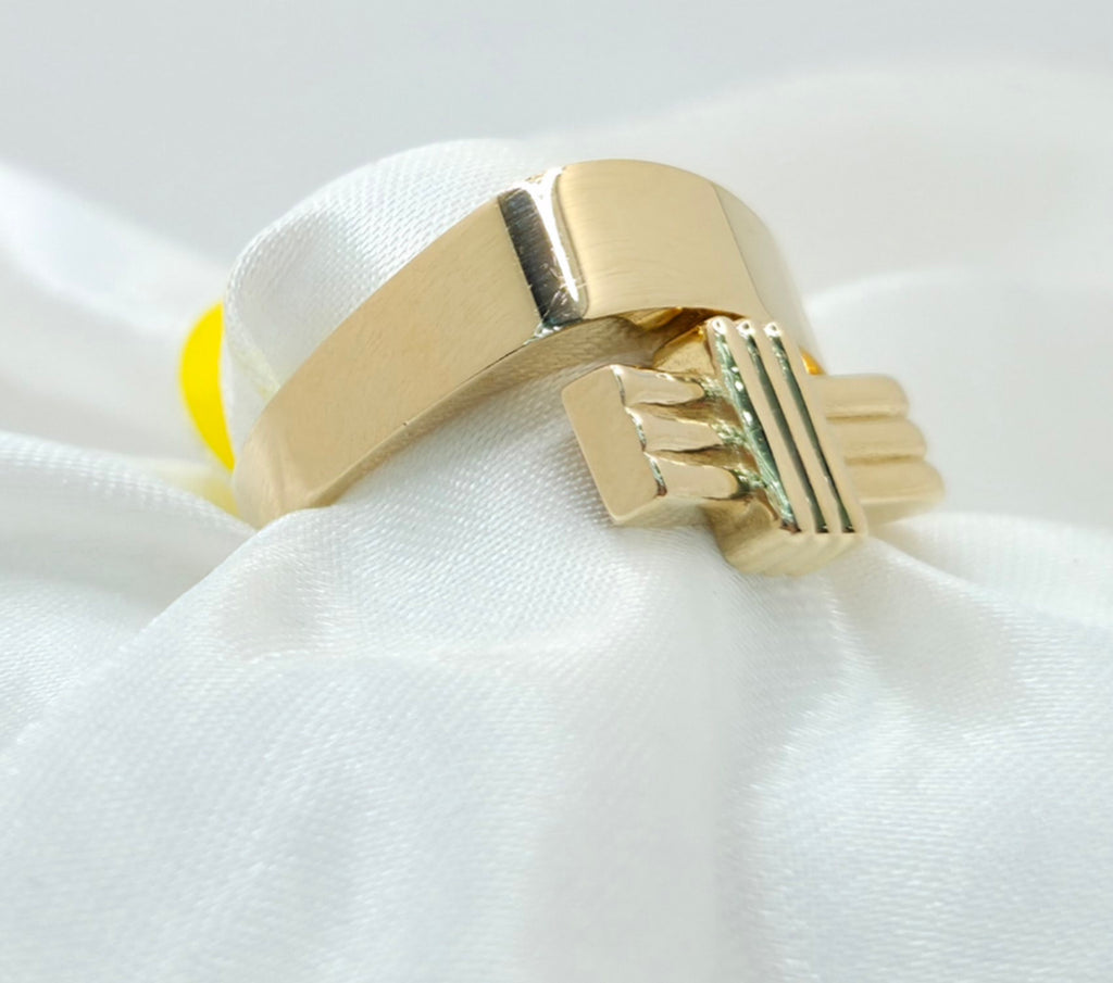 14KT MODERN FIRENZE SQUARE STYLE WOMEN'S RING Size 6.5 Weight 3GR