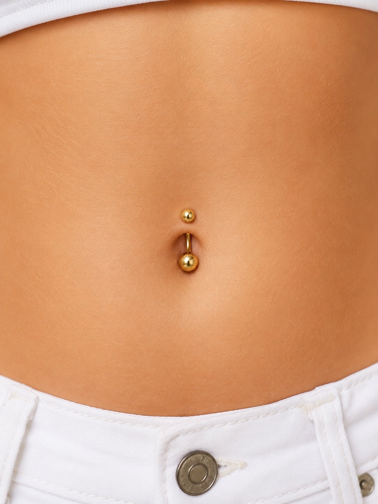 10KT BALLS BELLY PIERCING Size M REF-60365