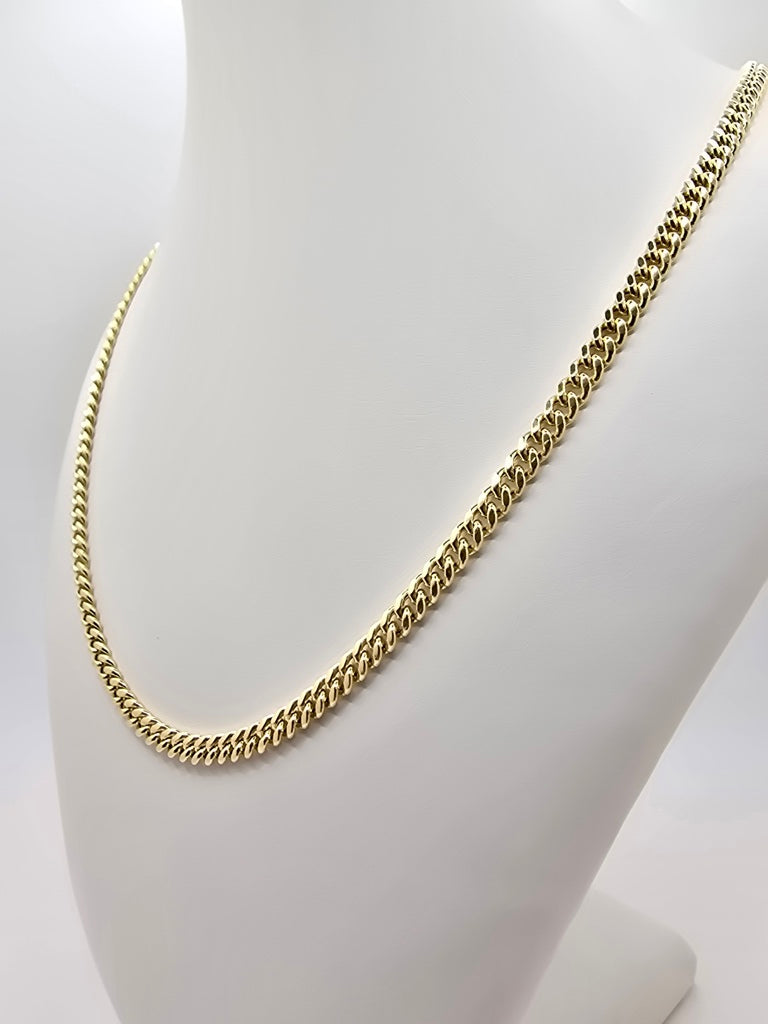 10KT SOLID MIAMI CUBAN CHAIN 16INCH 4MM WEIGHT 10.5GR