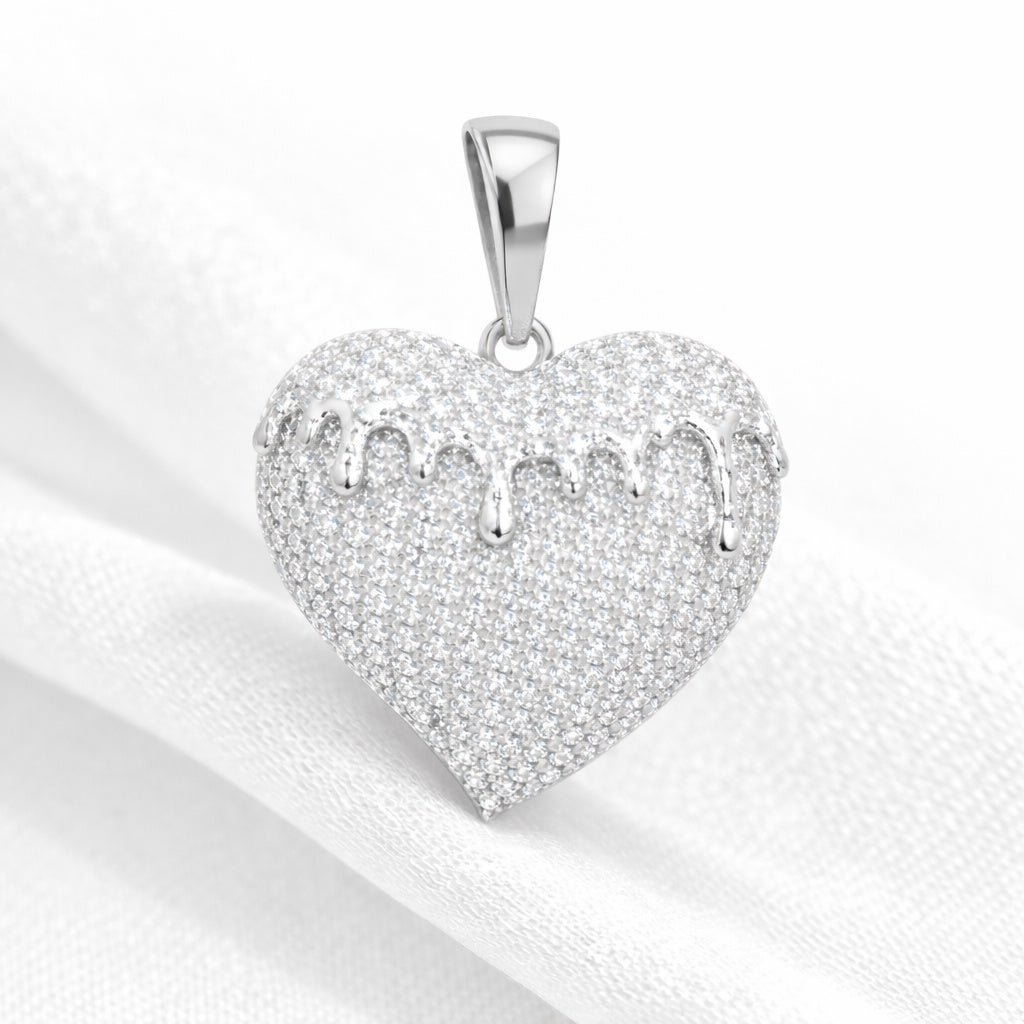 PENDANT MELTING HEART 925 SILVER Weight 2.80GR