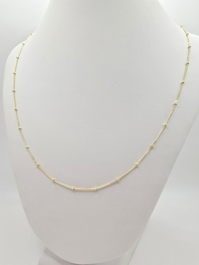 10KT BEAD CHAIN Size 16INCH Weight 1.8GR