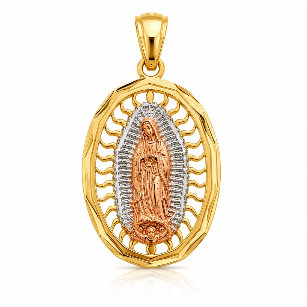 10KT ROUND VIRGEN DE LA CARIDAD PENDANT Size  Weigth 1.7GR