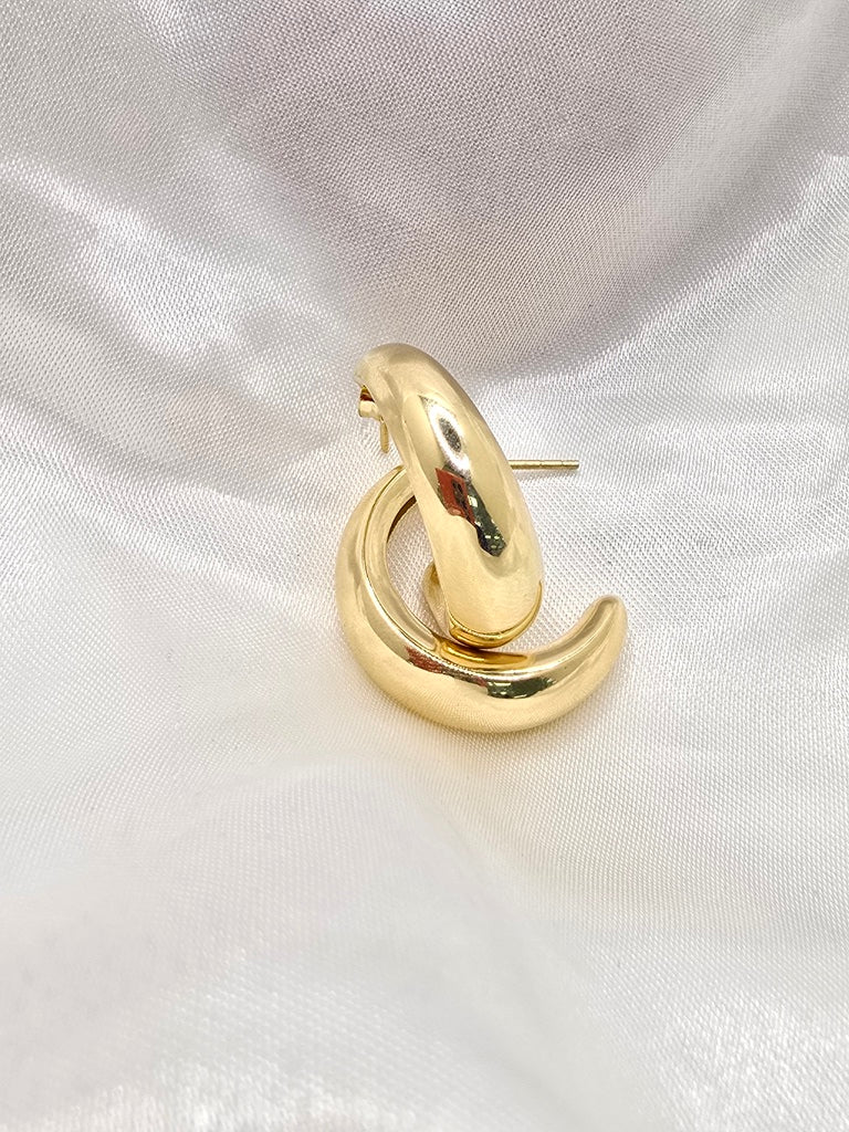 14KT PLAIN EARRINGS Weight 3.7GR