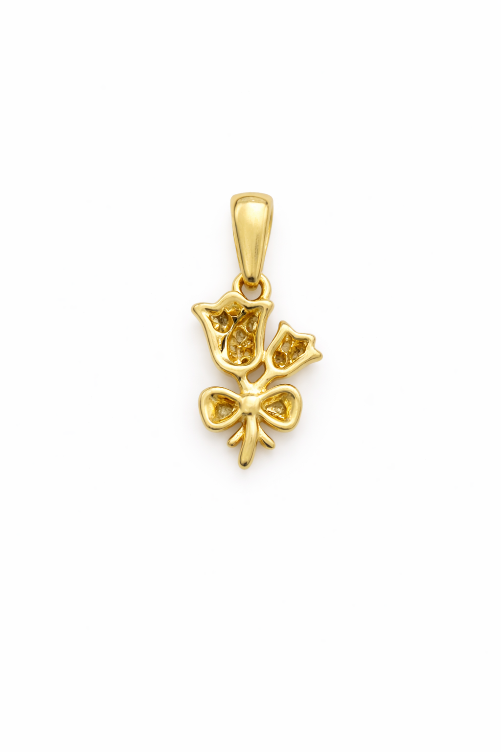 10KT DIAMOND ROSE PENDANT Weigth 1.2GR
