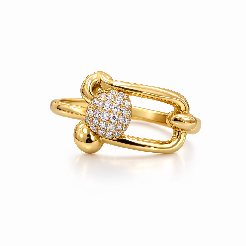 14KT PAPER CLIP RING Size 6 Weight 1.71GR