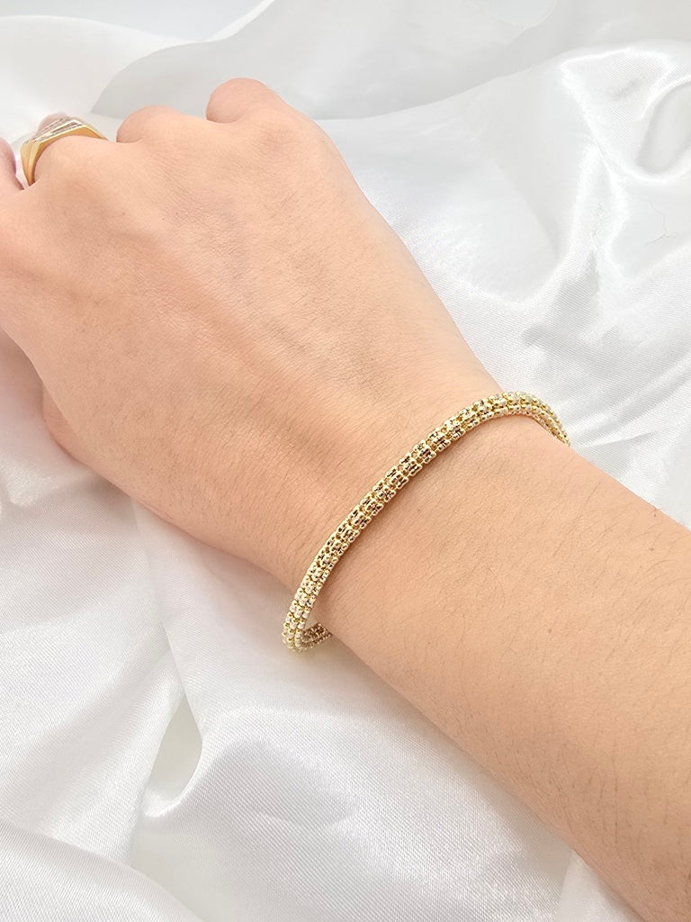 10KT ICE BRACELET Size 8INCH 4MM Weight 8.4GR