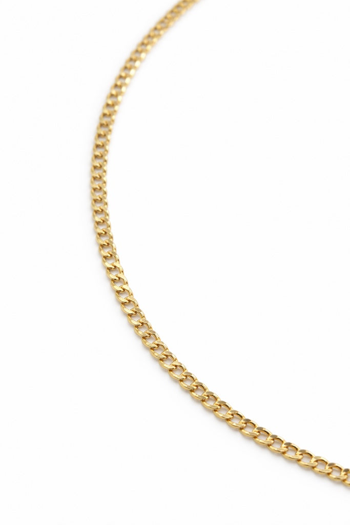 10KT HOLLOW CUBAN CURB FLAT CHAIN Size 20INCH 2MM Weigth 1.8GR