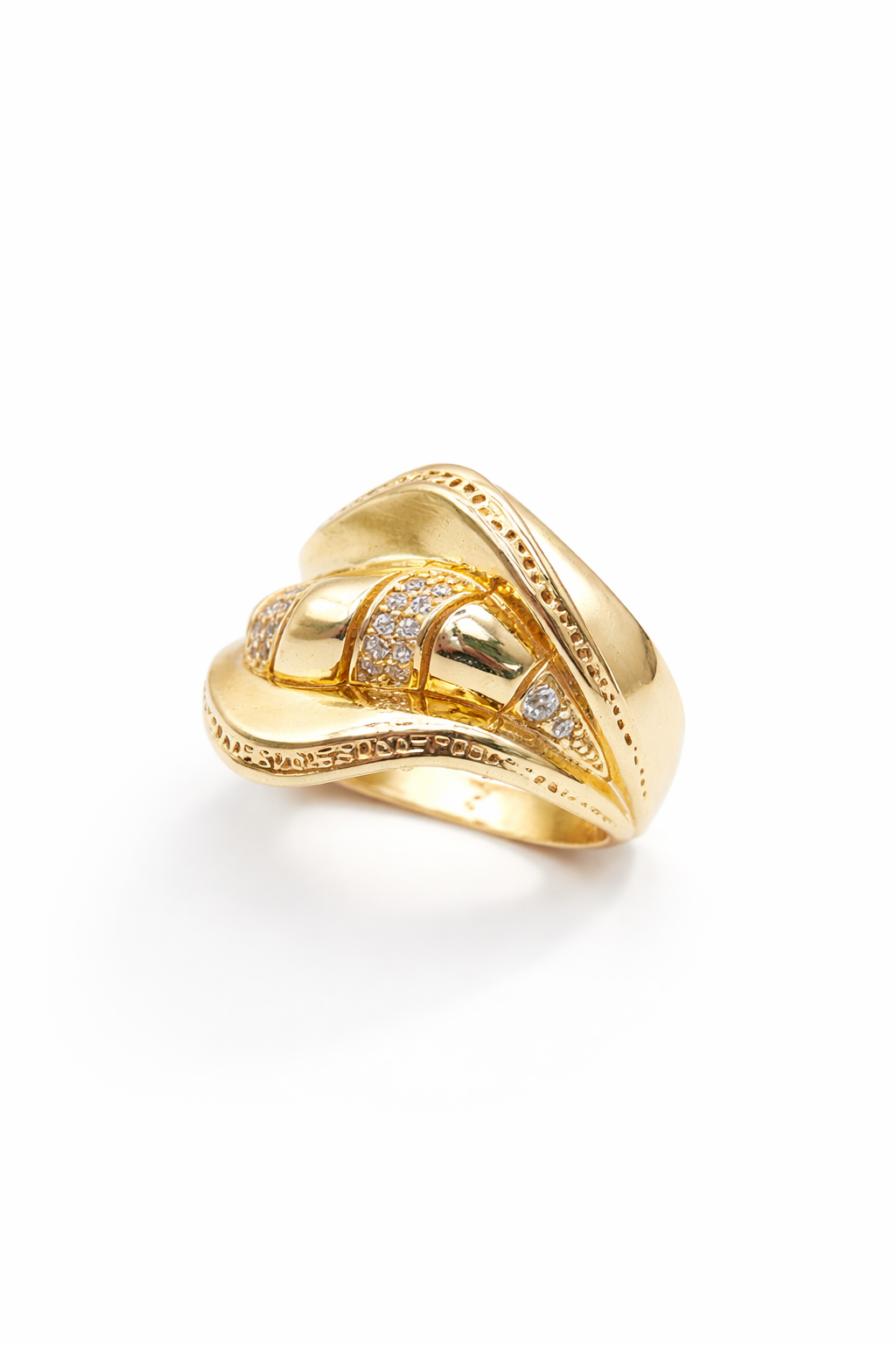 10KT  CZ SKIN SNAKE DESIGN  WOMAN'S RING Size 8 Weigth 3.4GR