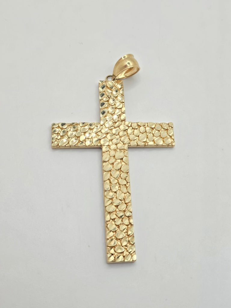 10KT HOLLOW NUGGETS CROSS PENDANT Weight 9.8GR