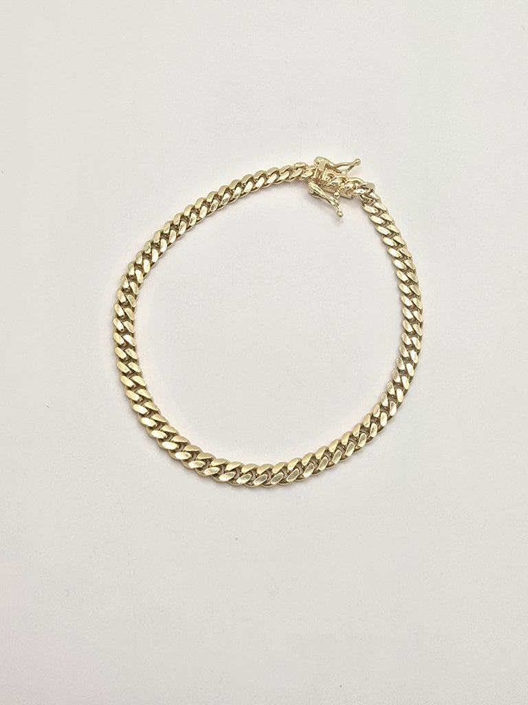 10KT SOLID MIAMI CUBAN BRACELET Size 8INCH 3MM Weight 5.6GR