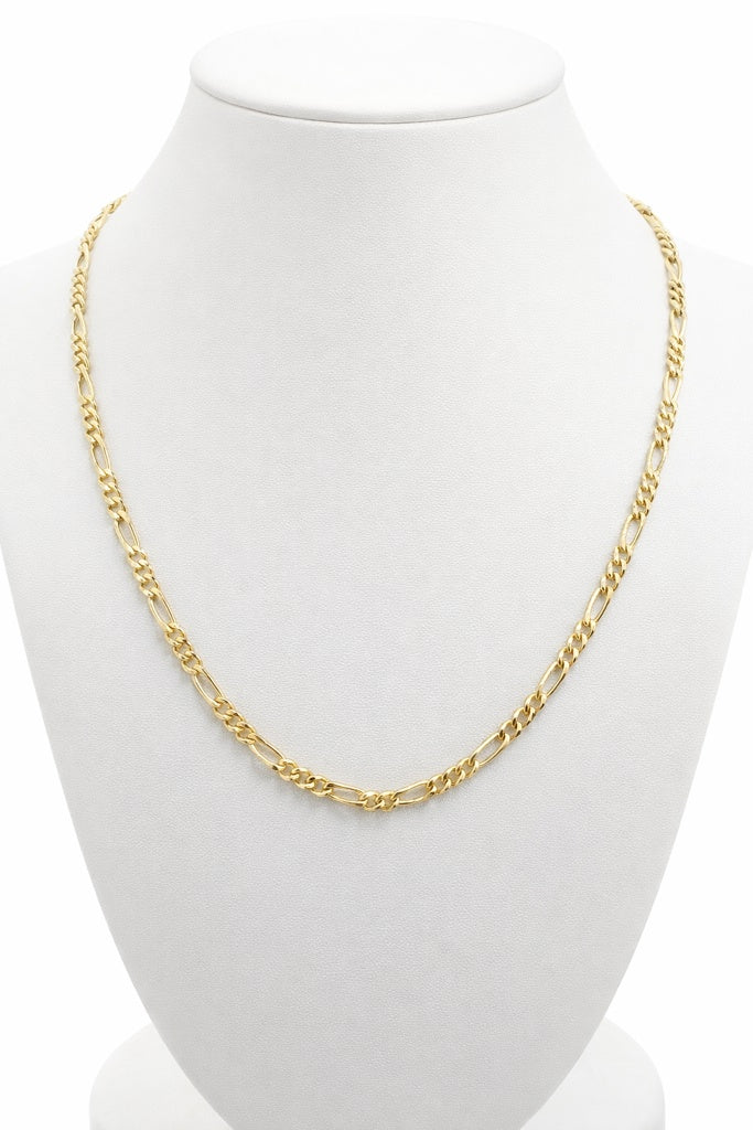 14KT HOLLOW FIGARO CHAIN Size 4MM 24IN Weigth 9.1 GRS