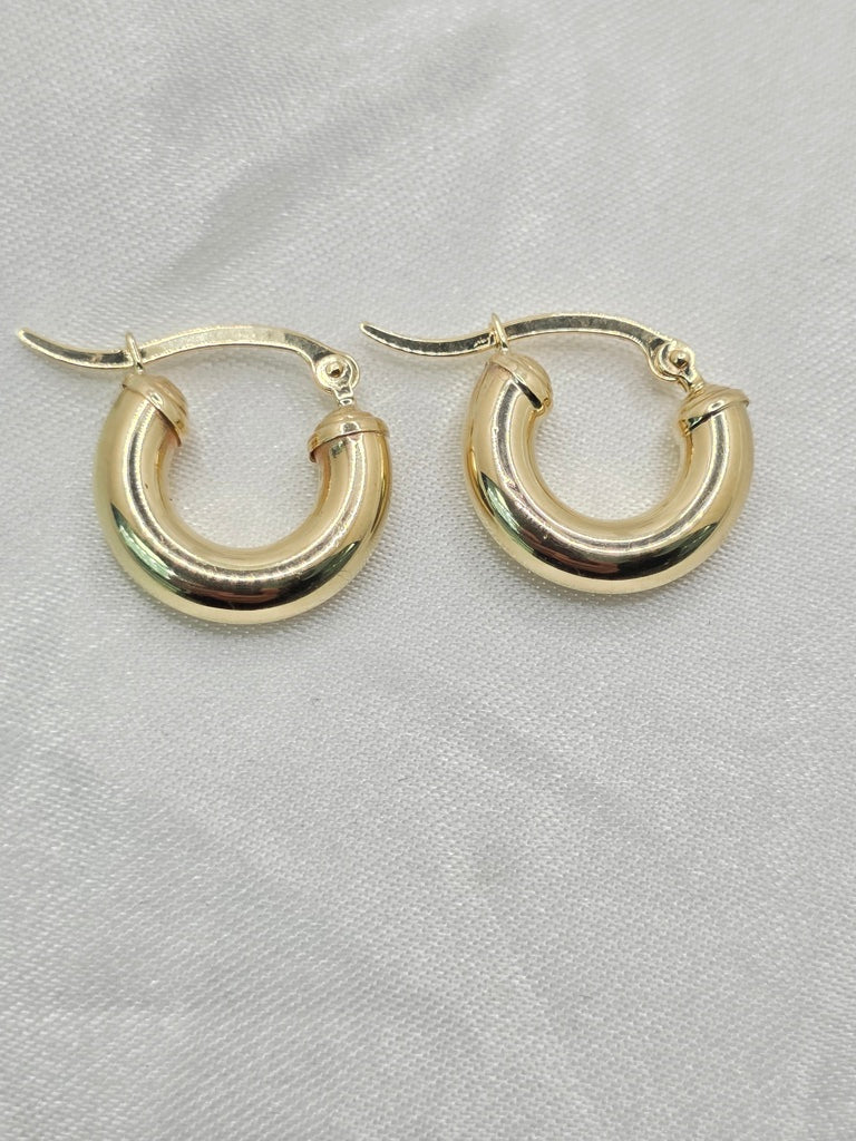 10KT PLAIN HOOPS EARRINGS Size 4MM Weight 1.6GR