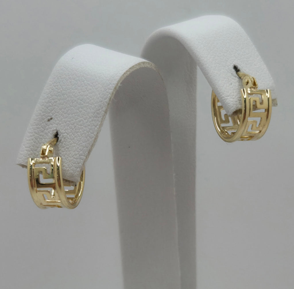 10KT GREEK SILHOUETTE HOOP EARRINGS Size 1 Weight 1.5GR
